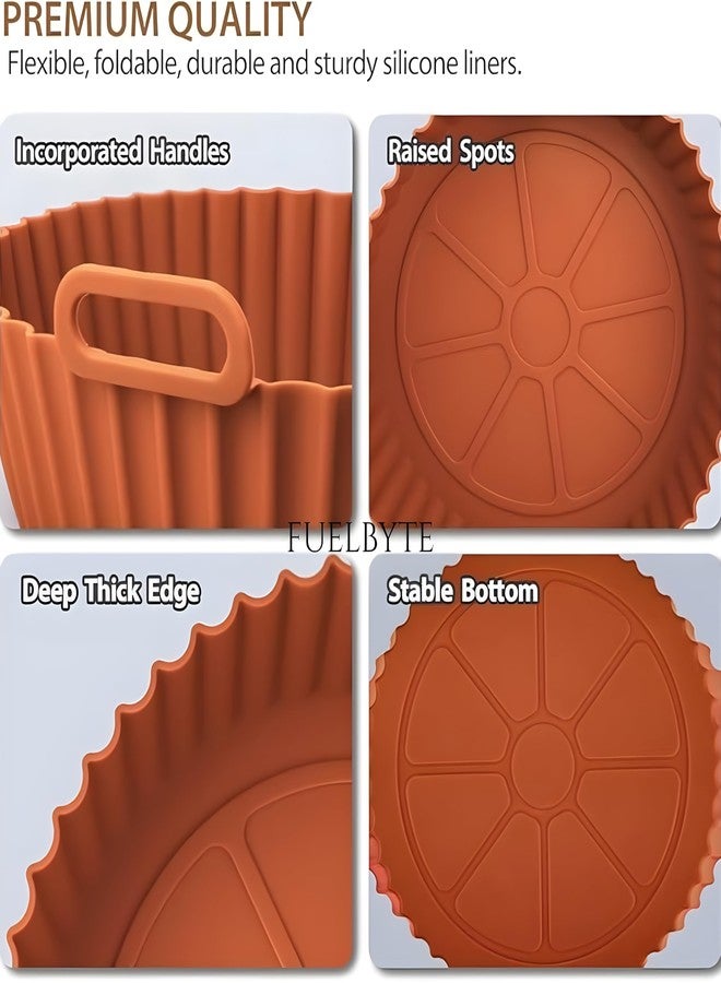 Fuelbyte 2 Pcs Silicone Air Fryer Accessories Set Includes Basket Bowl Baking Tray Air Fryer Liners Cake Moulds Tray Liner for Baking Roasting Frying - Image 3